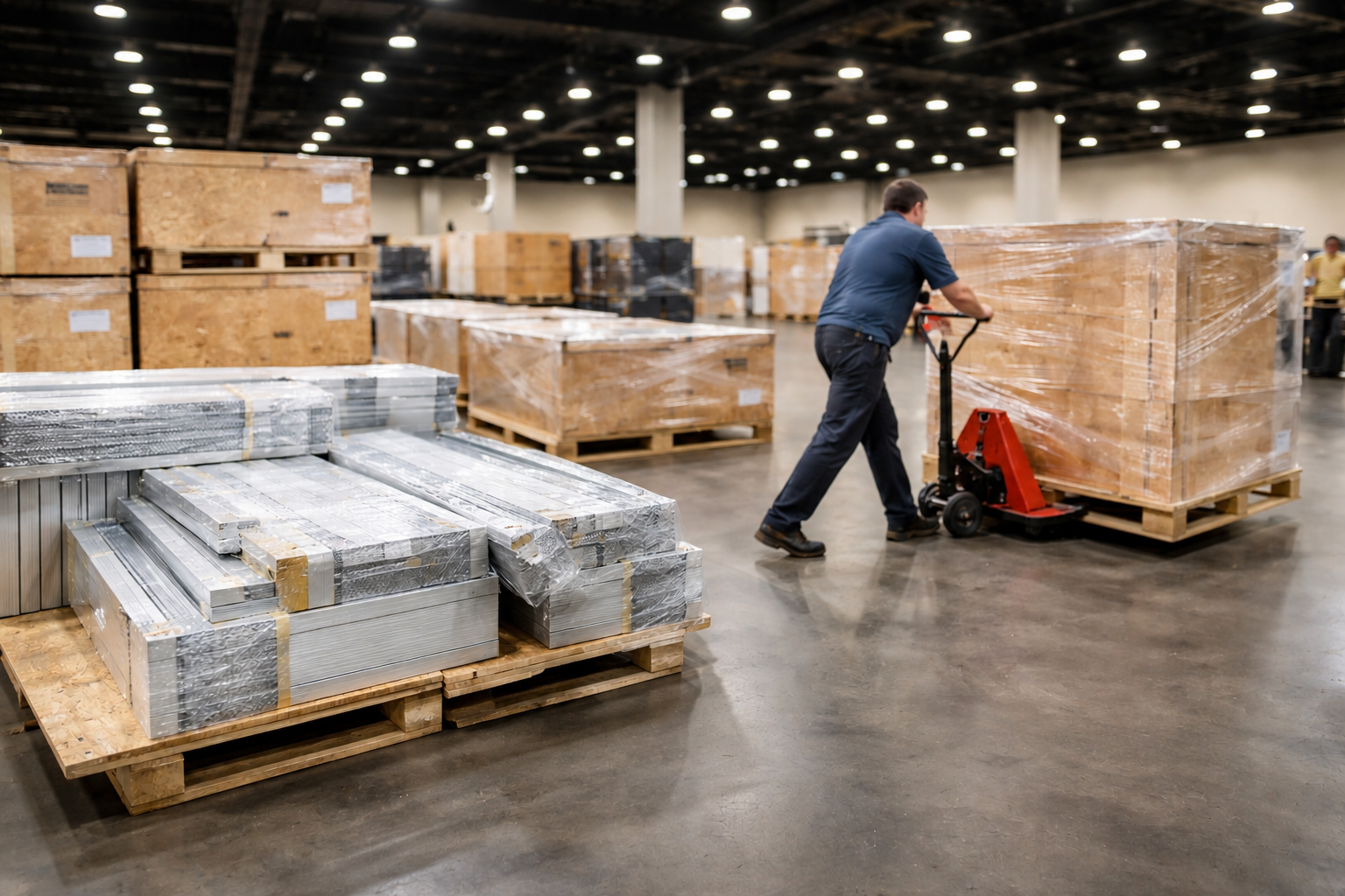 Trade show booth transportation and loading service