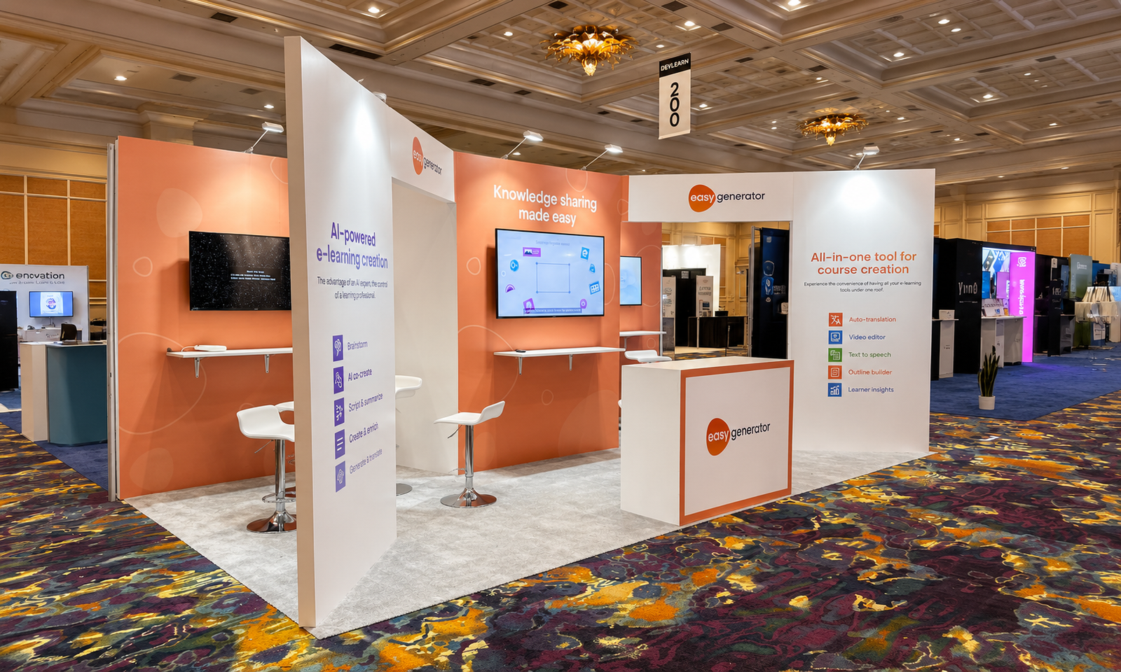 DevLearn 2023 10x20 Booth for Easy Generator in Las Vegas