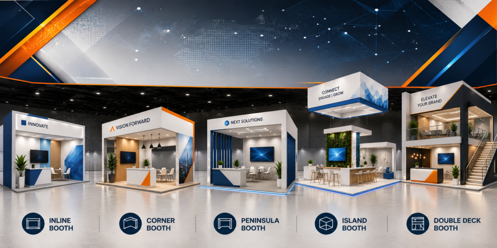 What are the different types of exhibition booth?