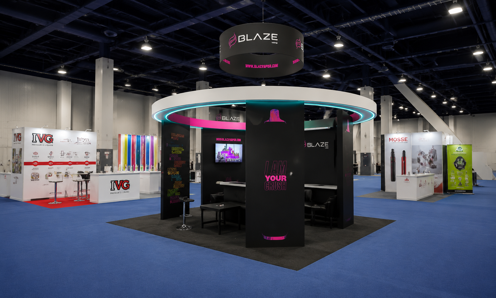 TPE 2023 20x20 Booth for Blaze Vapor in Las Vegas