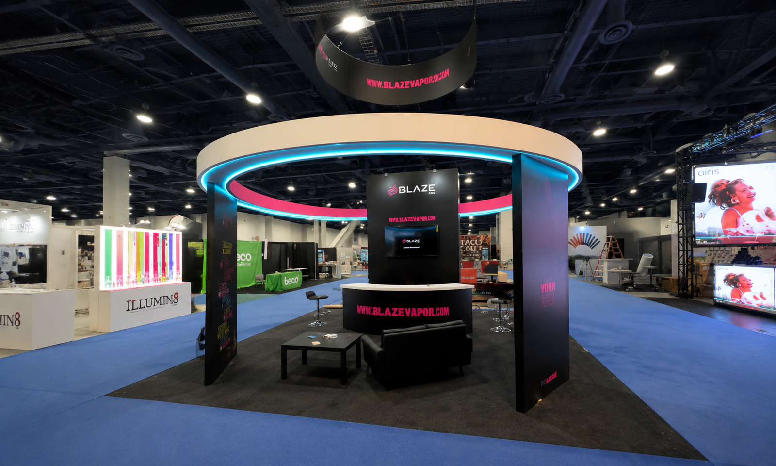 TPE 2023 20x20 Booth for Blaze Vapor in Las Vegas