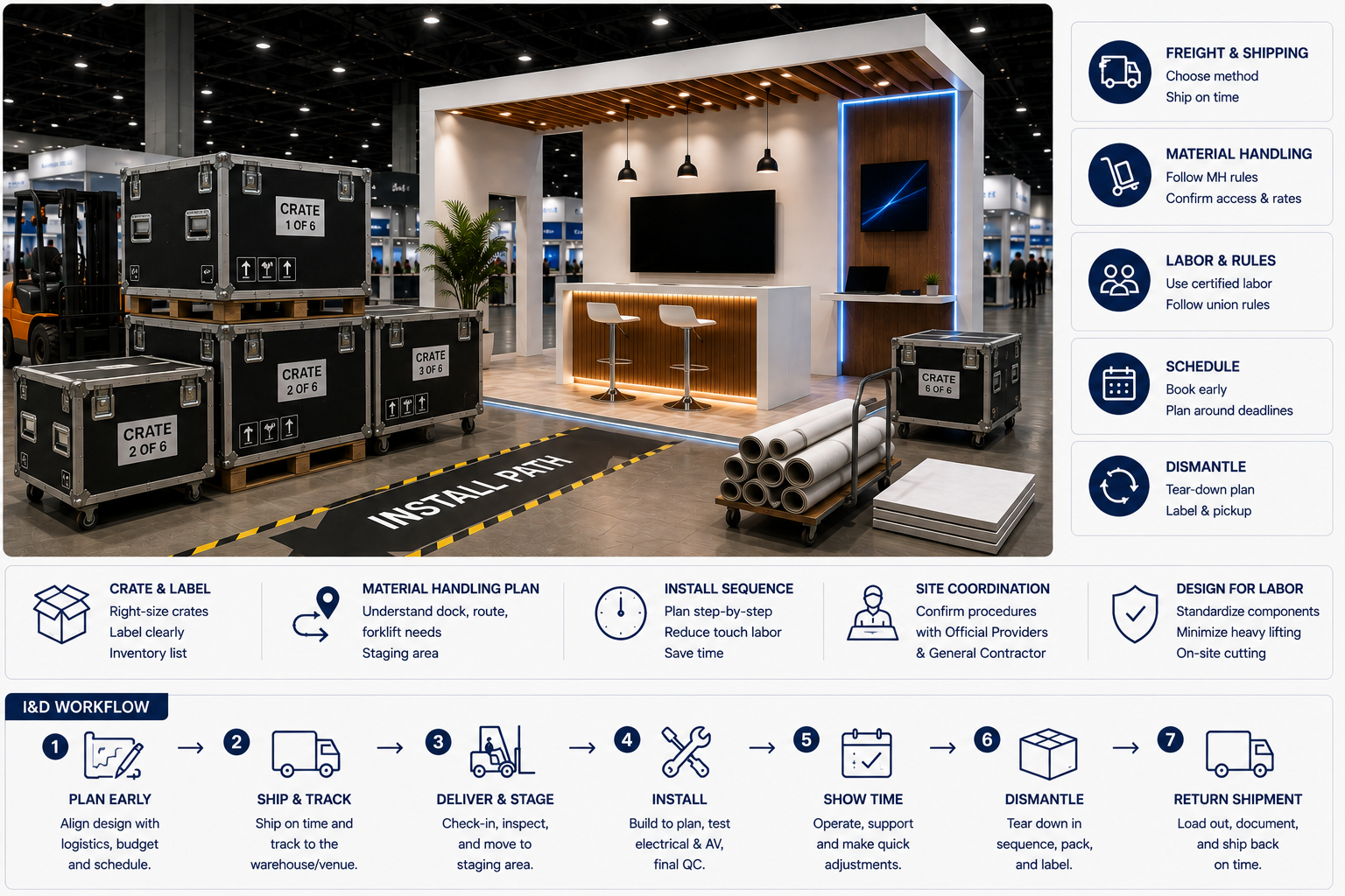 CES exhibition booth logistics and installation