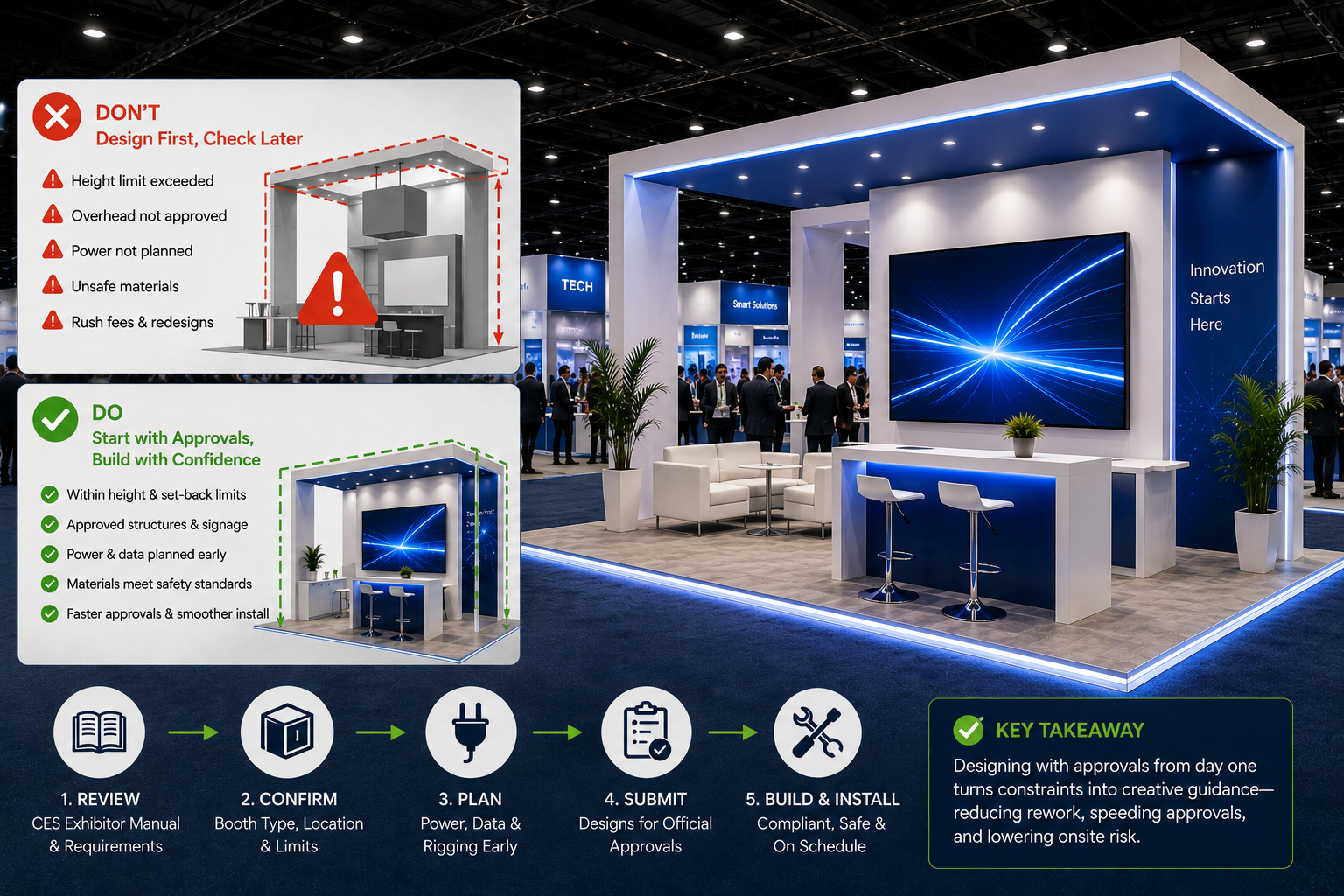 CES exhibition booth approvals and planning