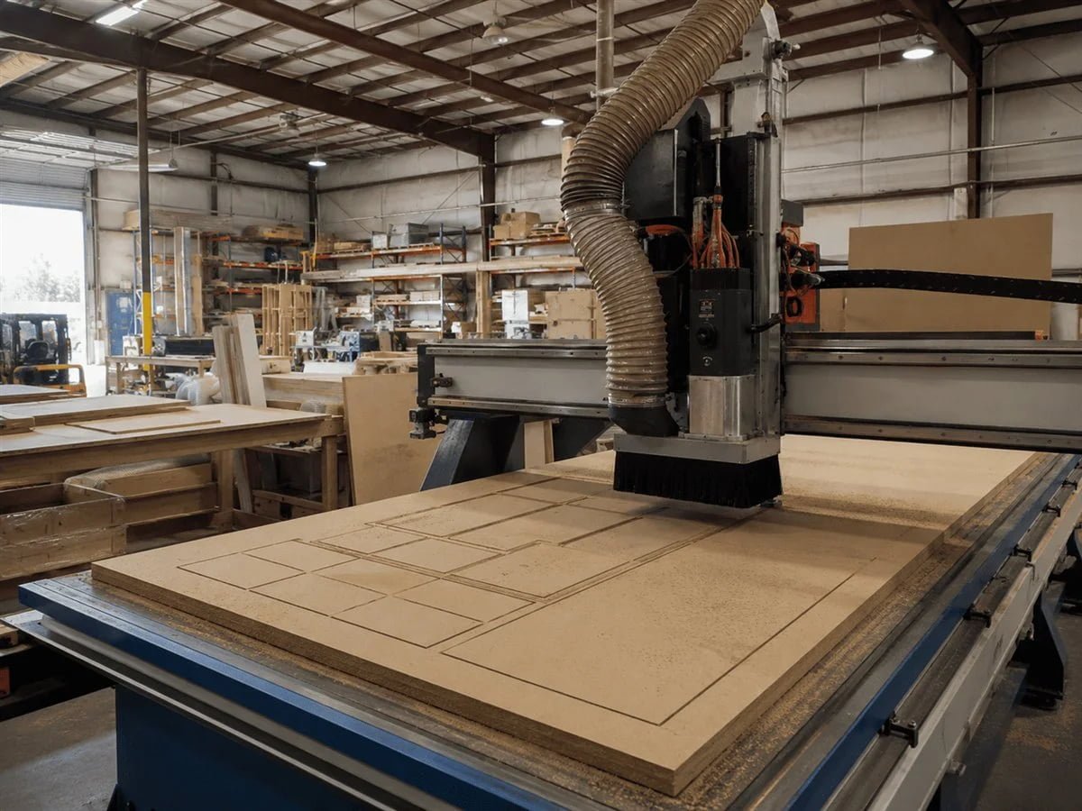 CNC machining equipment inside the Exhibitsmax Las Vegas facility