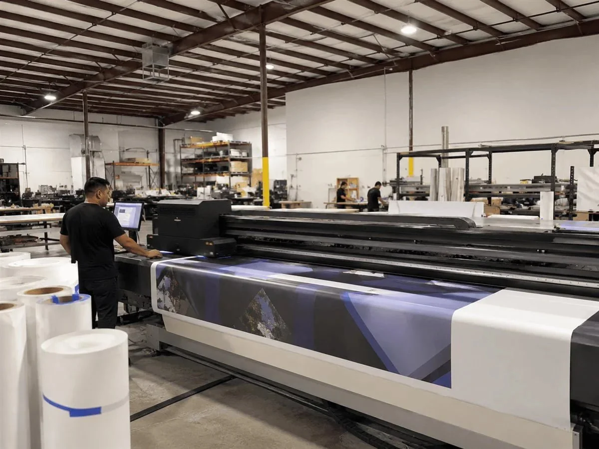 Large-format exhibit graphics printing equipment