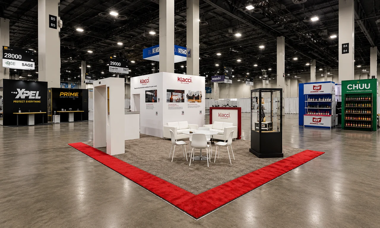 Completed Klacci 20x30 booth at ISC West 2024 in Las Vegas