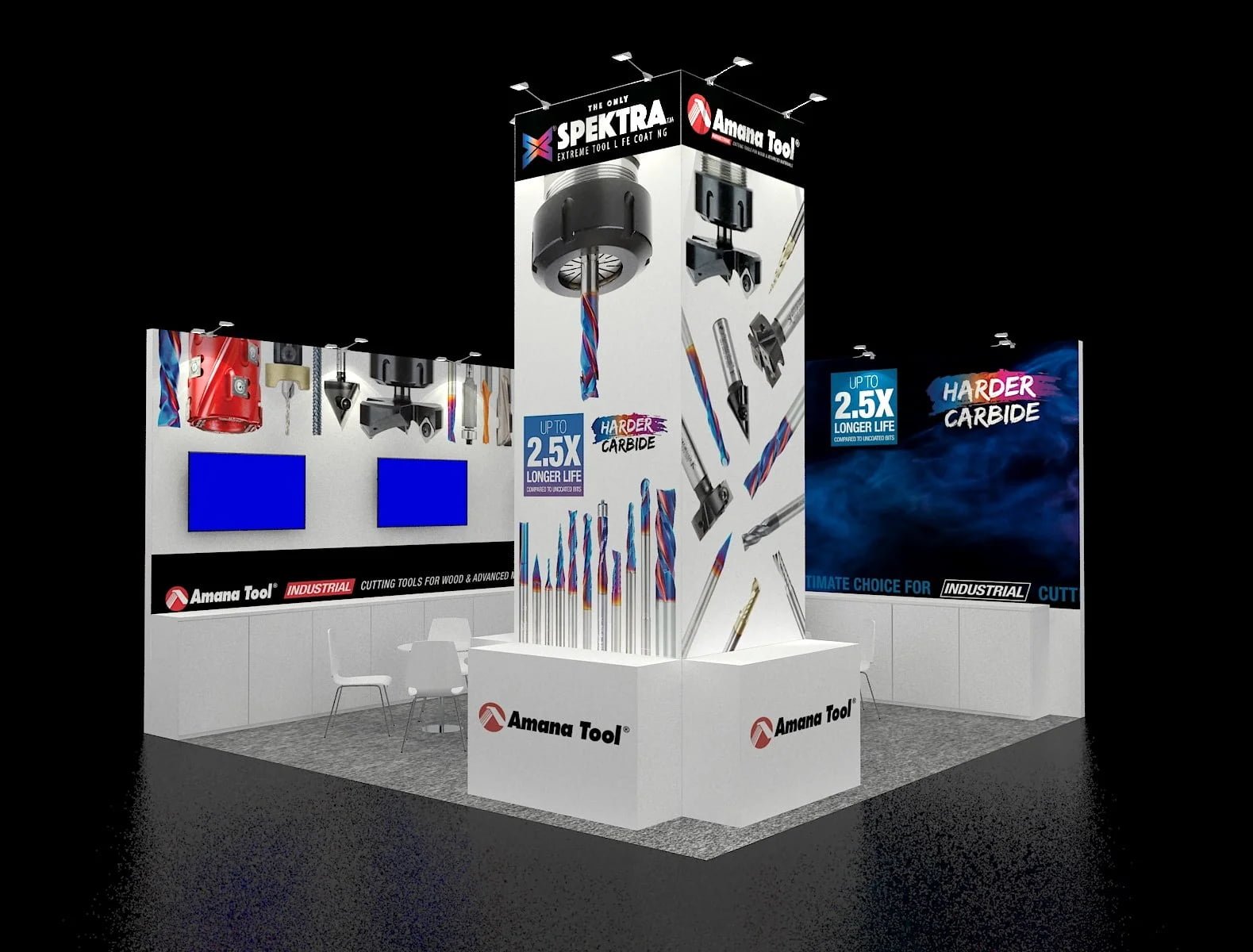 Product Display Tower Booth EXM-2020-004 design rendering